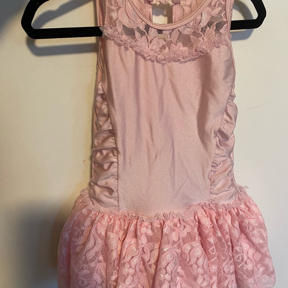 Charming Pink Lace Kids Dance Costume